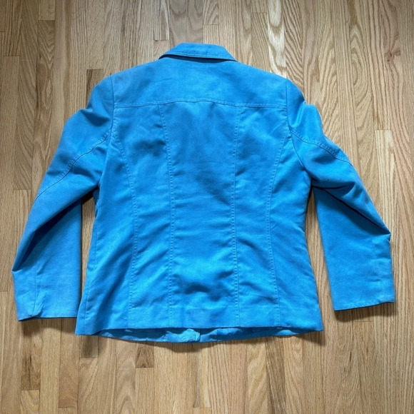 TanJay Zip-Up Faux Suede Moto Style Jacket/Blazer Zip Pockets & Padded Shoulders - Picture 7 of 7